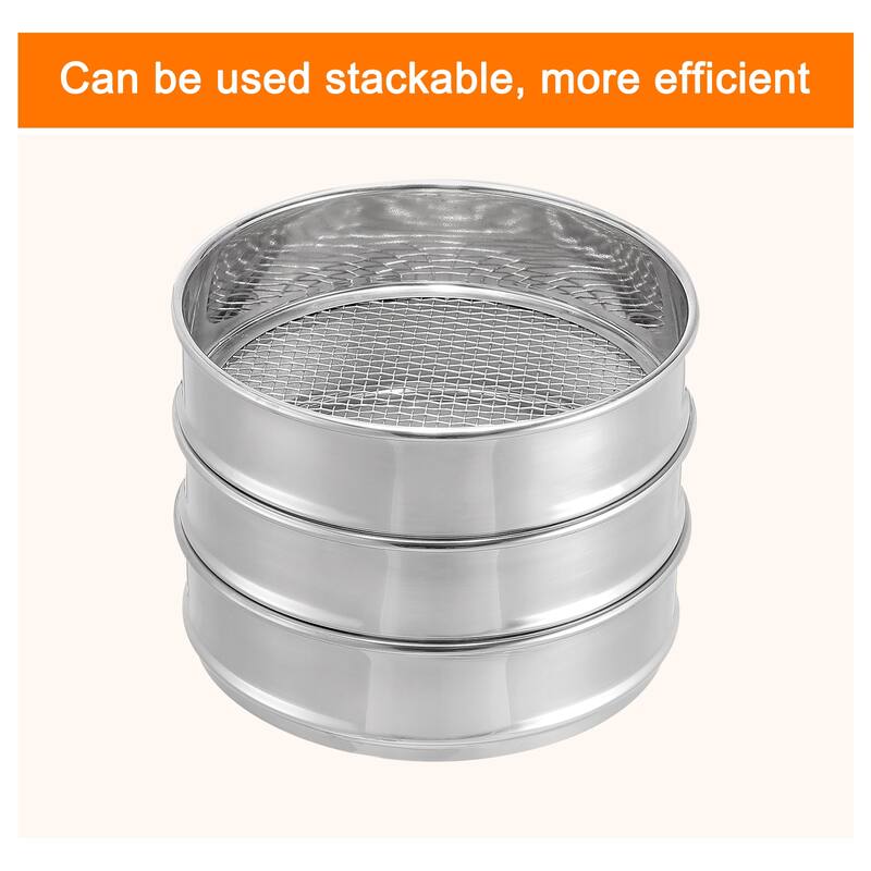 5 Mesh Lab Sieve, 8" Diameter Test Sieve 304 Stainless Steel Wire Cloth (4mm) - Silver - 8", 5 Mesh