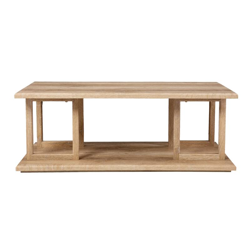 SEI Furniture Transitional Natural Wood Square Coffee Table