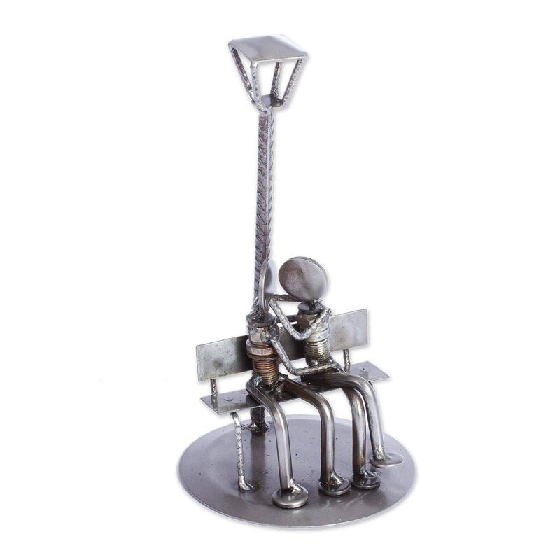 NOVICA That First Kiss, Recycled auto parts sculpture