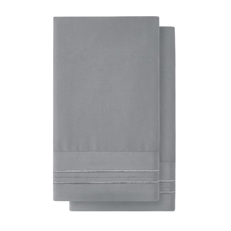 Sweet Home Collection Luxury Embroidered Ultra Soft Microfiber Pillowcases 2 Pack