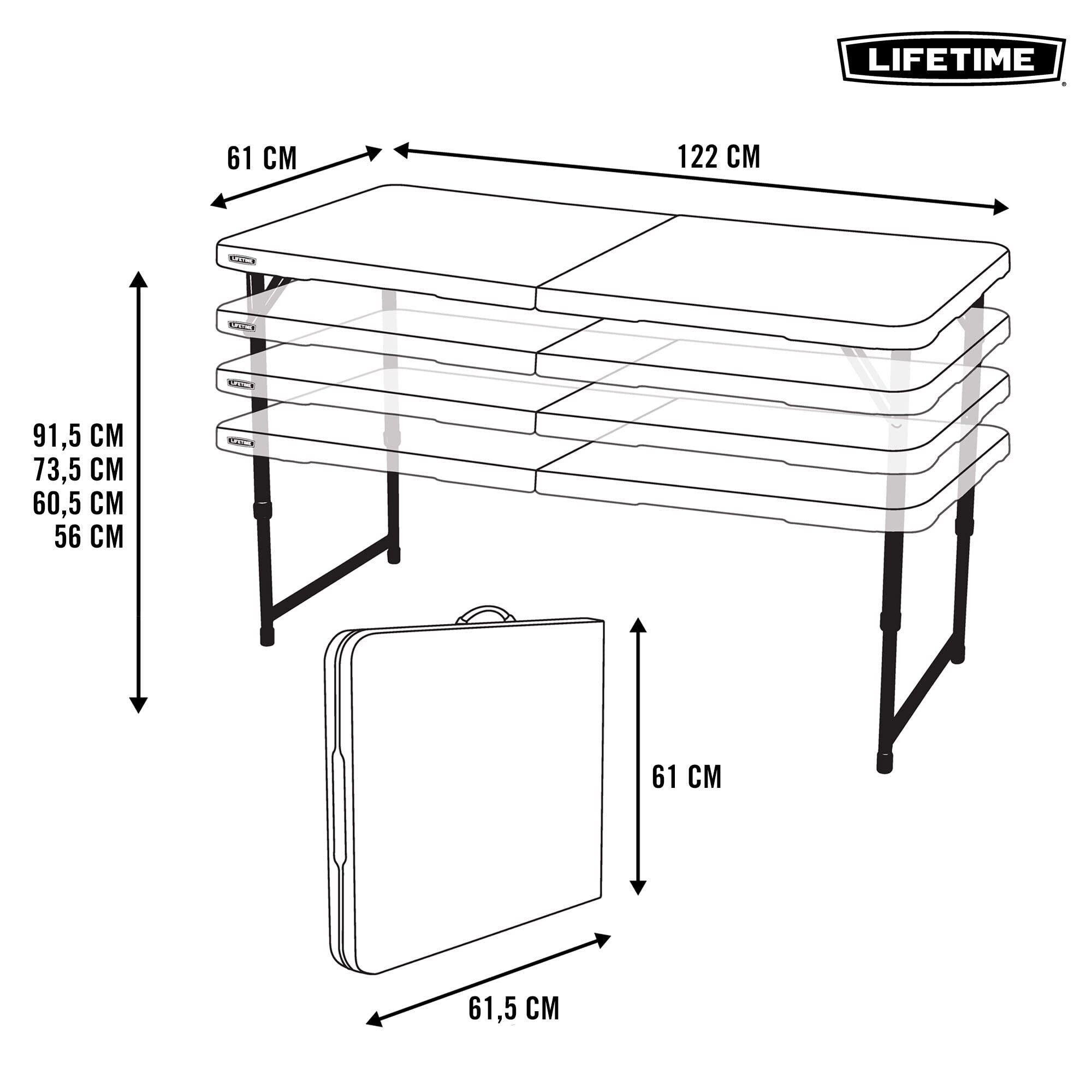 Lifetime height adjustable on sale craft camping