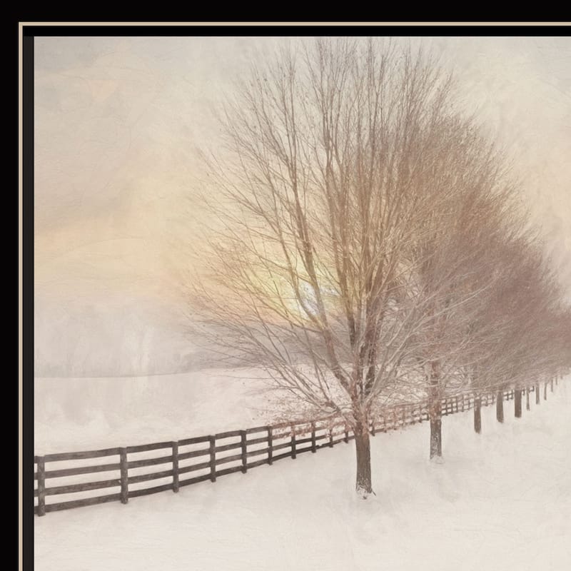 HomeRoots Snowy Amish Lane Black Framed Wall Art