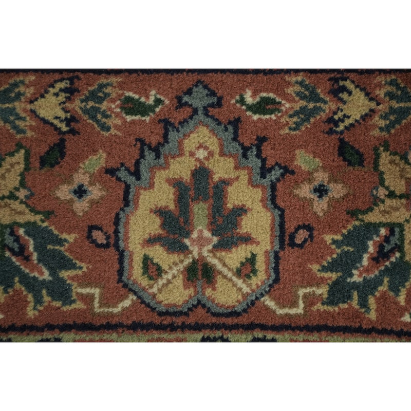 Hand Knotted Oriental 100% Wool Carpet Traditional All-Over Navy Blue & Blues Tabriz Area Rug - 8' 10'' X 5' 9''