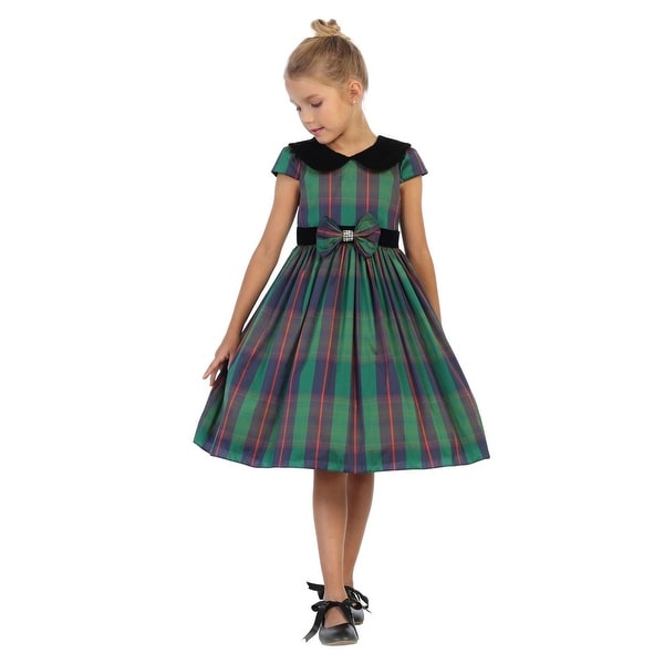 girls tartan christmas dress