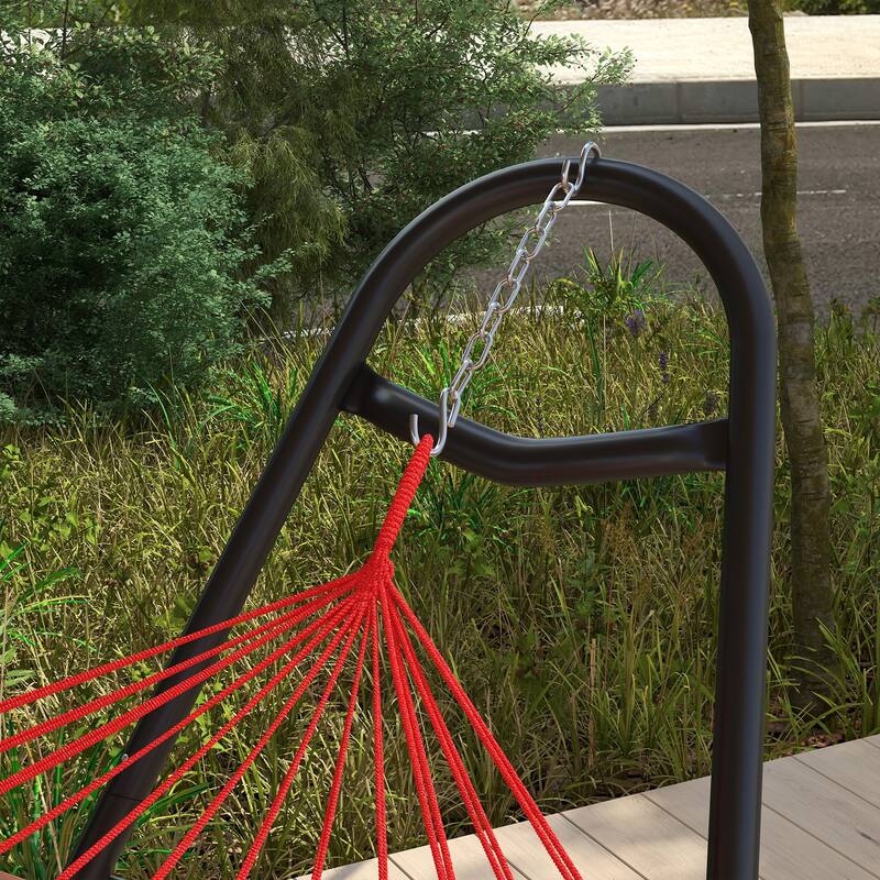 Outsunny Hammock Stand, Portable Adjustable Steel Frame Hammock Stand with Weather Resistant Finish