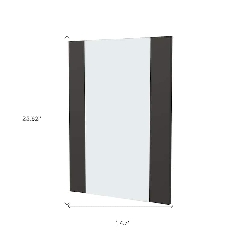 HomeRoots 24" Black Wood Framed Bathroom Vanity Mirror - 17.7' X '23.62' X '0.7