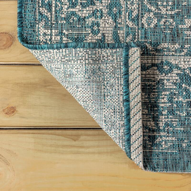 JONATHAN Y Sinjuri Bohemian Textured Weave Floral Indoor/Outdoor Area Rug