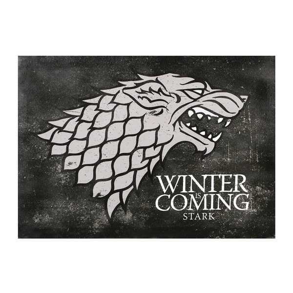 Shop Winter Is Coming Stark Canvas Wall Art 18 X 13 Black