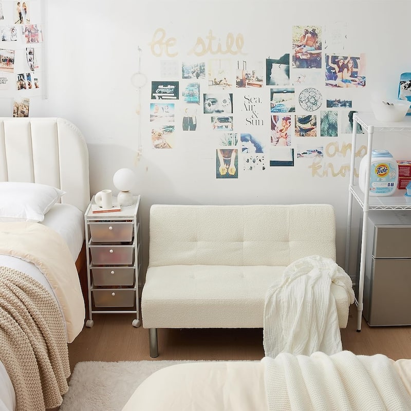 2East Boucle Mini-Futon by DormCo - Cream