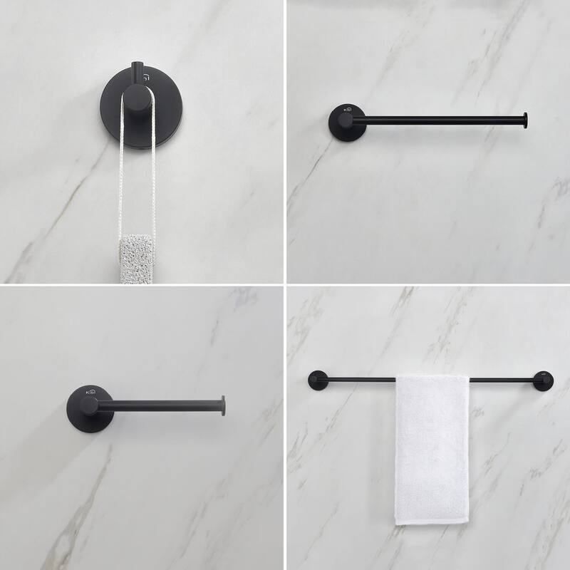 Circular 4-Piece Bathroom Hardware Set