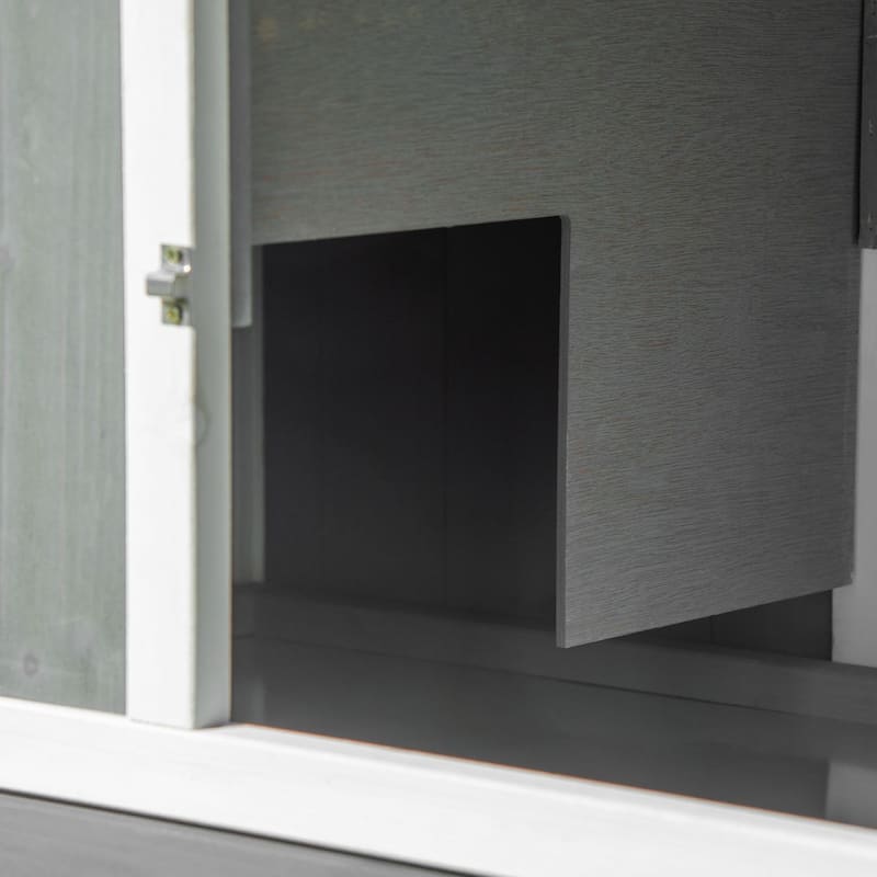 PawHut 2-Level Outdoor Hutch for Small Animals with Roof and Tray