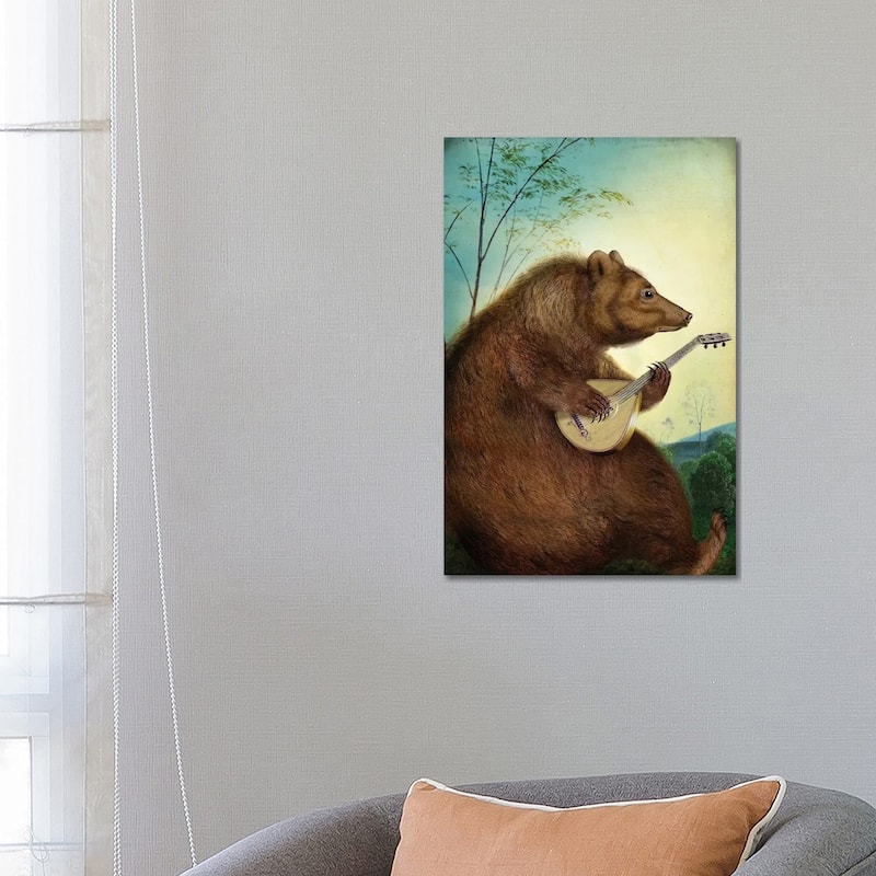 iCanvas "Mandolin Bear" by Catrin Welz-Stein Canvas Print