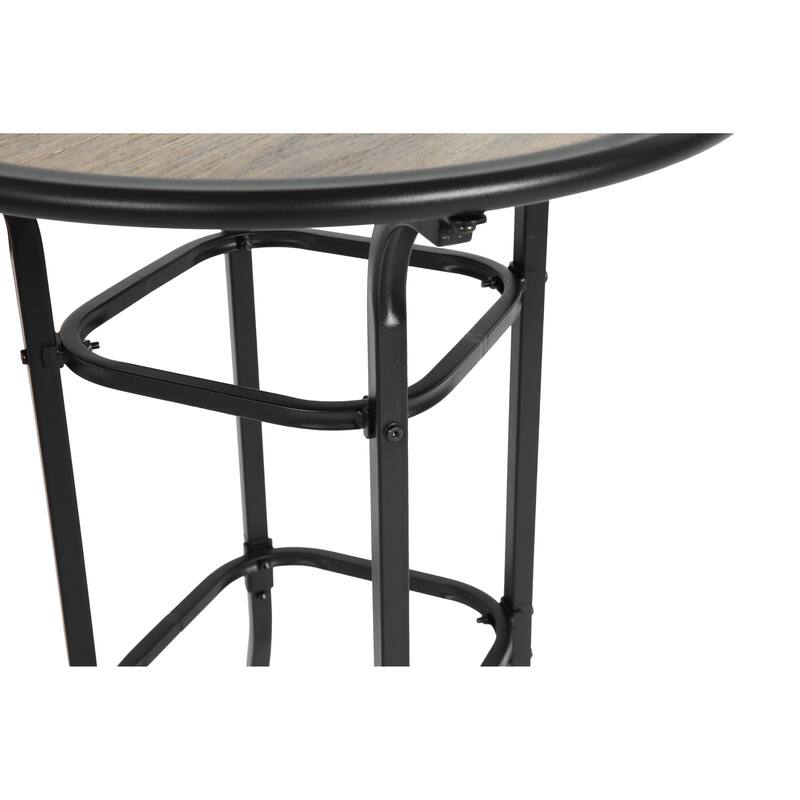 3pcs Outdoor Bar Set, Patio Bar Table and Chairs Set, Bar Height Patio Set - 2 x Swivel Bar Chairs , 1 x Round Bar Table