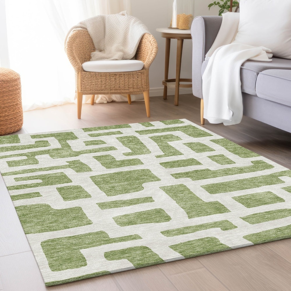 Premium Washable Super Soft Geo Maze Mayfield Rug