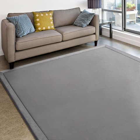MICRODRY Cushioned Modern Memory Foam Area Rug with Built in Rug Pad - Easy Clean - Stain & Fade Resistant, 4' x 6'