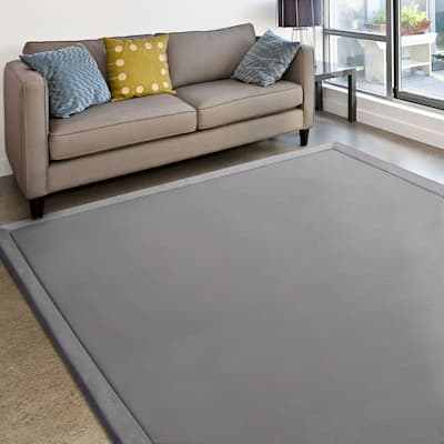 MICRODRY Cushioned Modern Memory Foam Area Rug with Built in Rug Pad - Easy Clean - Stain & Fade Resistant, 5' x 7'