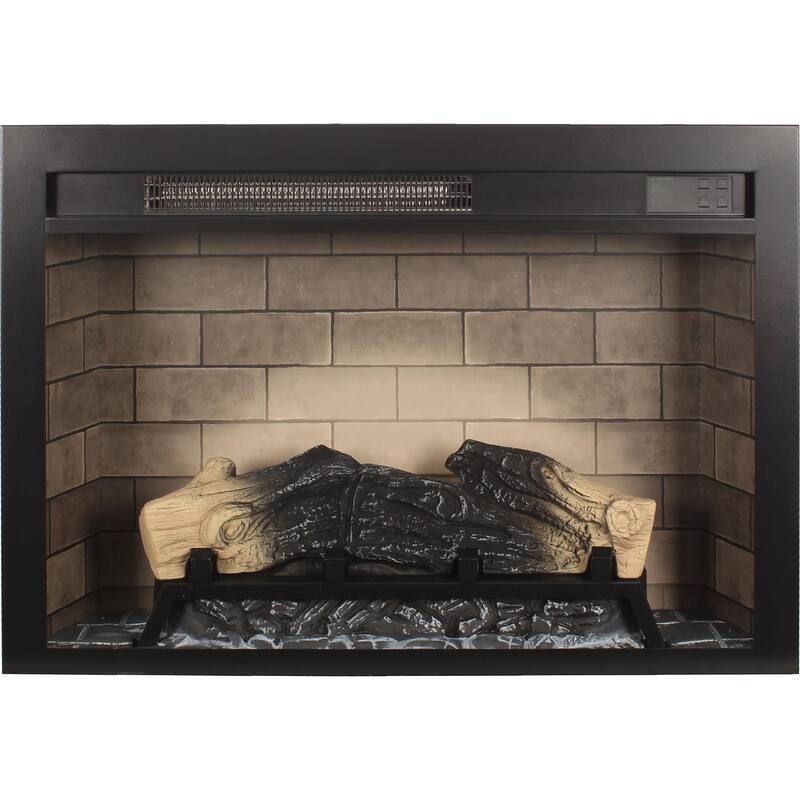 Stylish 28-Inch Electric Fireplace Insert with Adjustable Multicolored Flames & Ember Bed Brightness