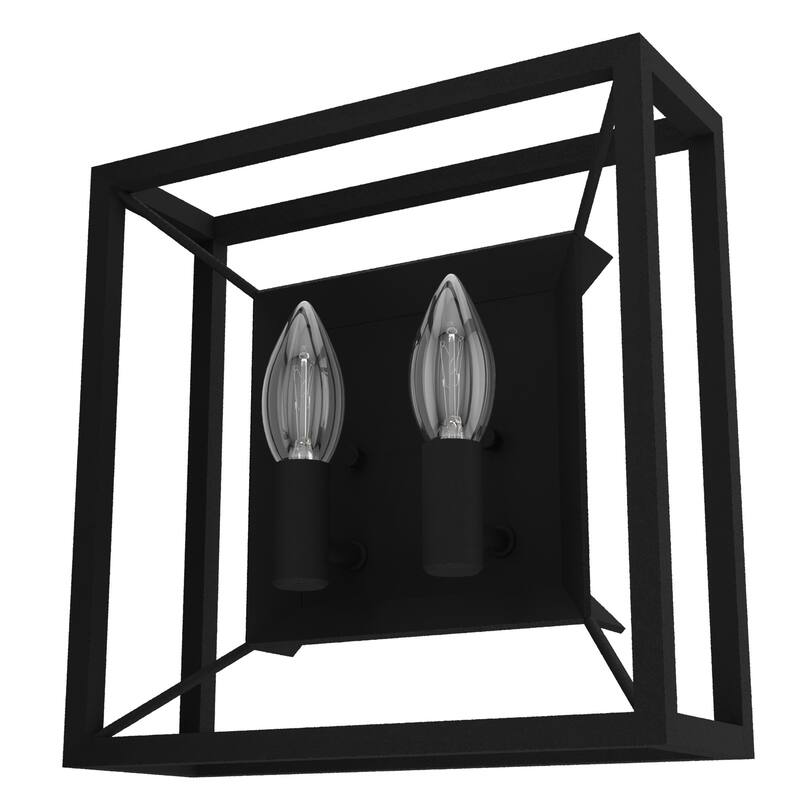 Hunter Doherty 2-Light Wall Sconce - Bathroom, Bedroom, Hallway - Industrial, Contemporary, Transitional - Damp Rated
