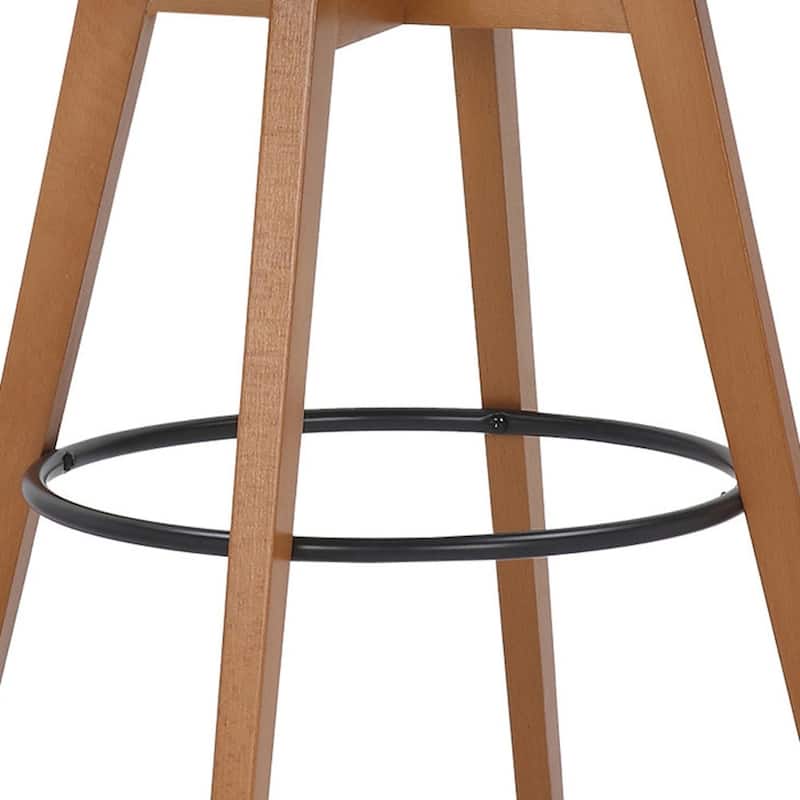 Fabric Swivel Bar Stool with Arms, Full Back and Iron Footrest Frame