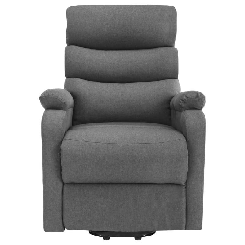 vidaXL Power Lift Massage Recliner Light Gray Fabric - 28.7" x 35.6" x 40.4"