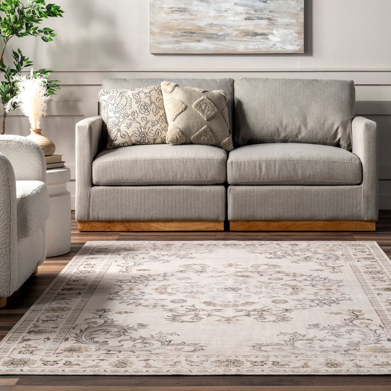 Nuloom Arwen SpinClean Vintage Traditional Machine Washable Area Rug