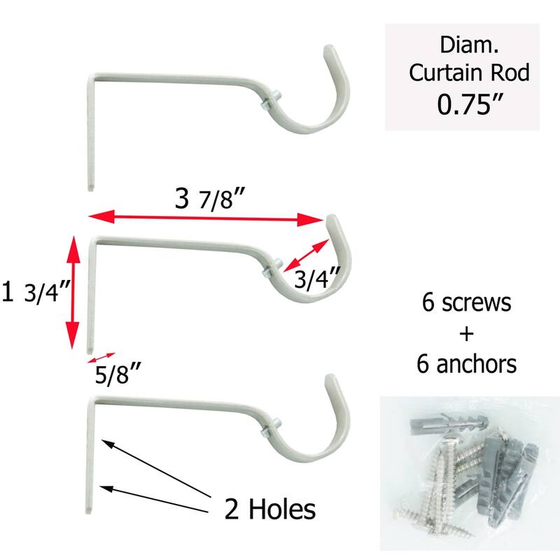 Adjustable Single Curtain Rod 50"-82" with Crystal-Look Finials and Brackets, Available in Silver or Chrome Finish