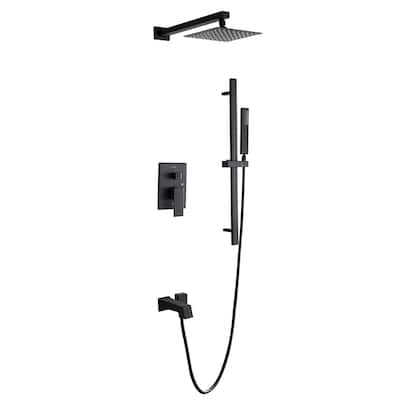Cero 1-Spray Tub and Shower Faucet Combo with Square Showerhead and Handheld Shower Wand in Chrome - N/A