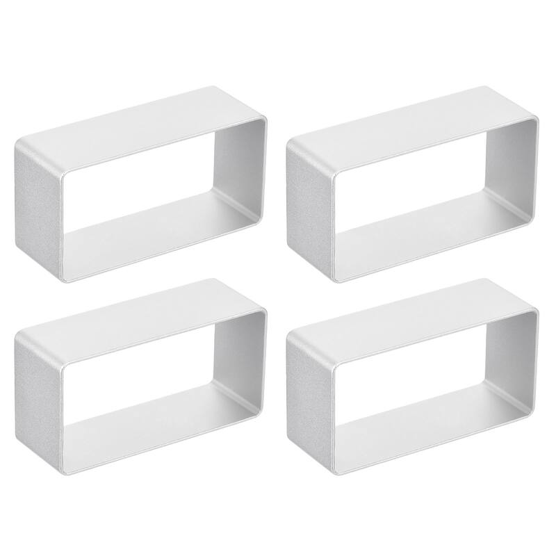 4pcs Metal Cookie Cutters, Aluminum Alloy Rectangle Cookie Cutter Mould, Silver