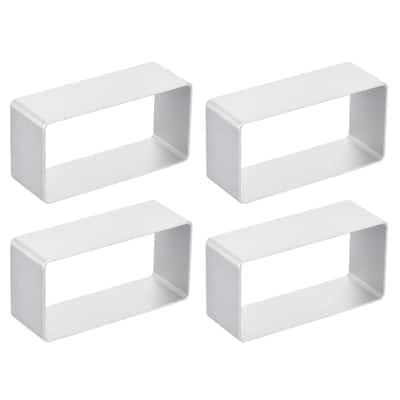4pcs Metal Cookie Cutters, Aluminum Alloy Rectangle Cookie Cutter Mould, Silver