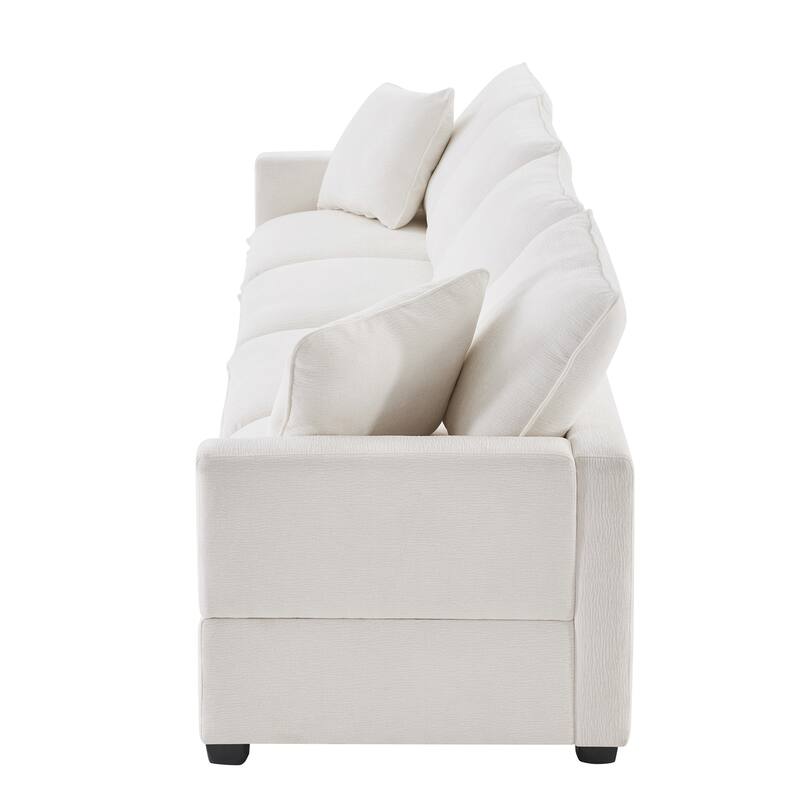 84" Modular Chenille 4-Seat Sectional Sofa Set with 2 Cushions and Removable Seats for Living Room or Apartment