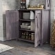 preview thumbnail 5 of 12, Figg Rustic Wood Multi-shelf Microwave Cabinet by Furniture of America