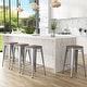 preview thumbnail 8 of 22, Bar Stools Set of 4 Stackable Metal Bar Stools Industrial Counter Height Stools Backless Barstools with Wooden Seats Silver - Bar Height