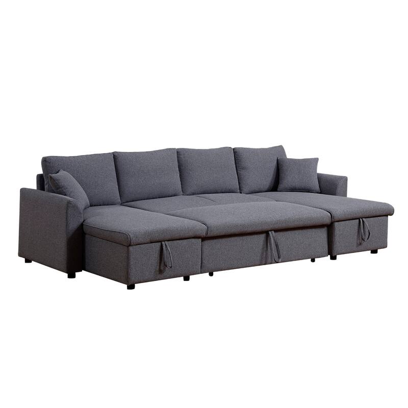 Fashionable U-Shape Pull-out Sleeper Sectional Sofa