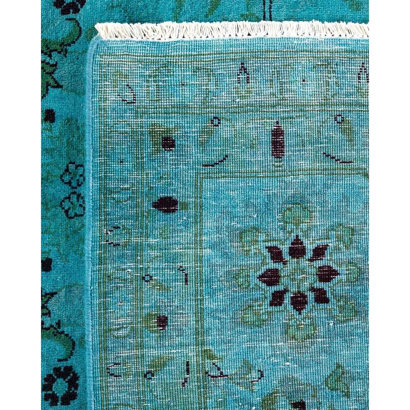 Fine Vibrance, One-of-a-Kind Hand-Knotted Area Rug - Blue, 9' 2" x 12' 5" - 9' 2" x 12' 5"