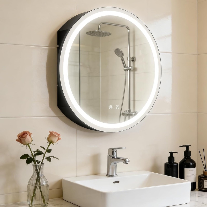 LED Round Mirror Medicine Cabinet