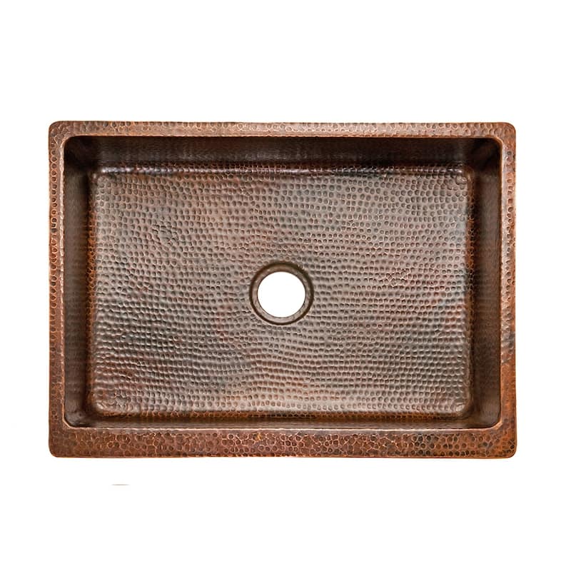 30-in Hammered Copper Apron Front Single Basin Kitchen Sink (KASDB30229)