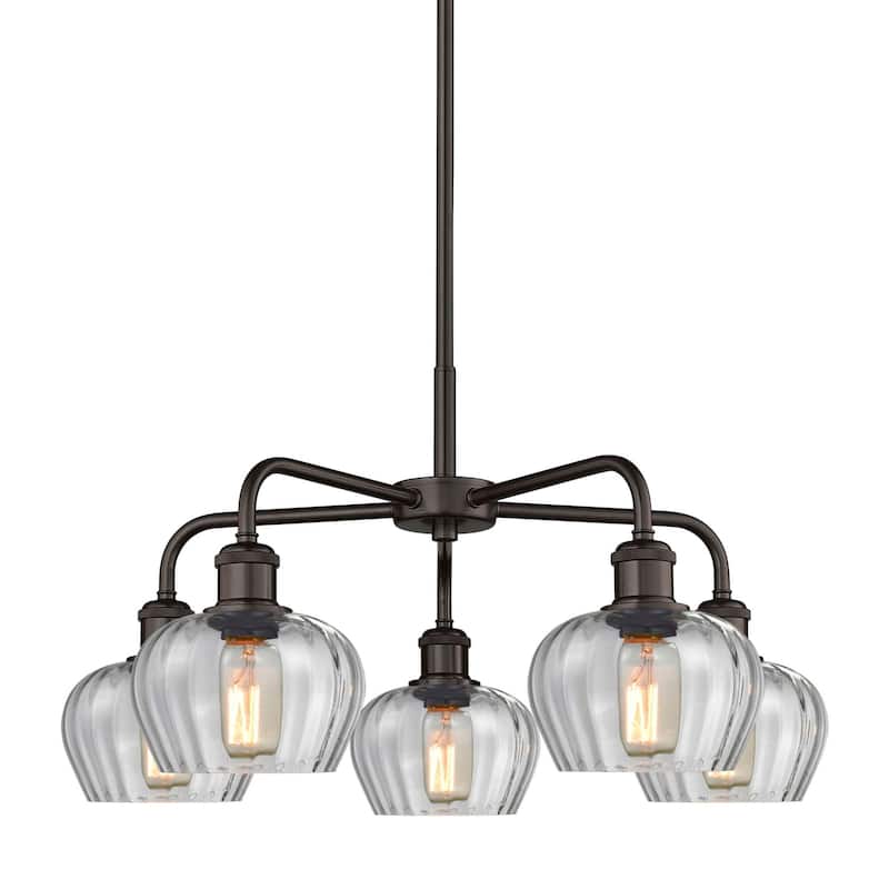 Innovations Lighting 516-5CR-14-25 Fenton Chandelier Fenton 5 Light - Oil Rubbed Bronze / Clear