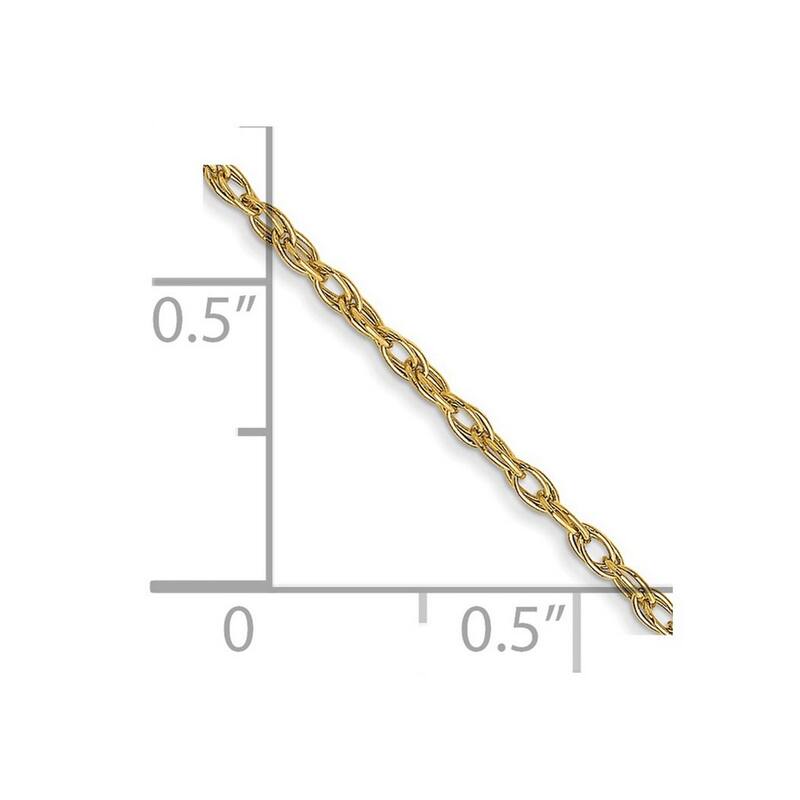 Curata 14k Yellow Gold Carded 1.15mm Cable Rope Chain Necklace (Spring Ring) Options: 16 18 20 24