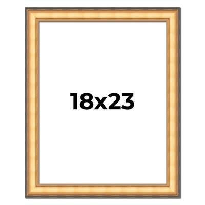 18x23 Frame Gold Plein Aire Solid Wood Picture Frame Width 2 Inches |