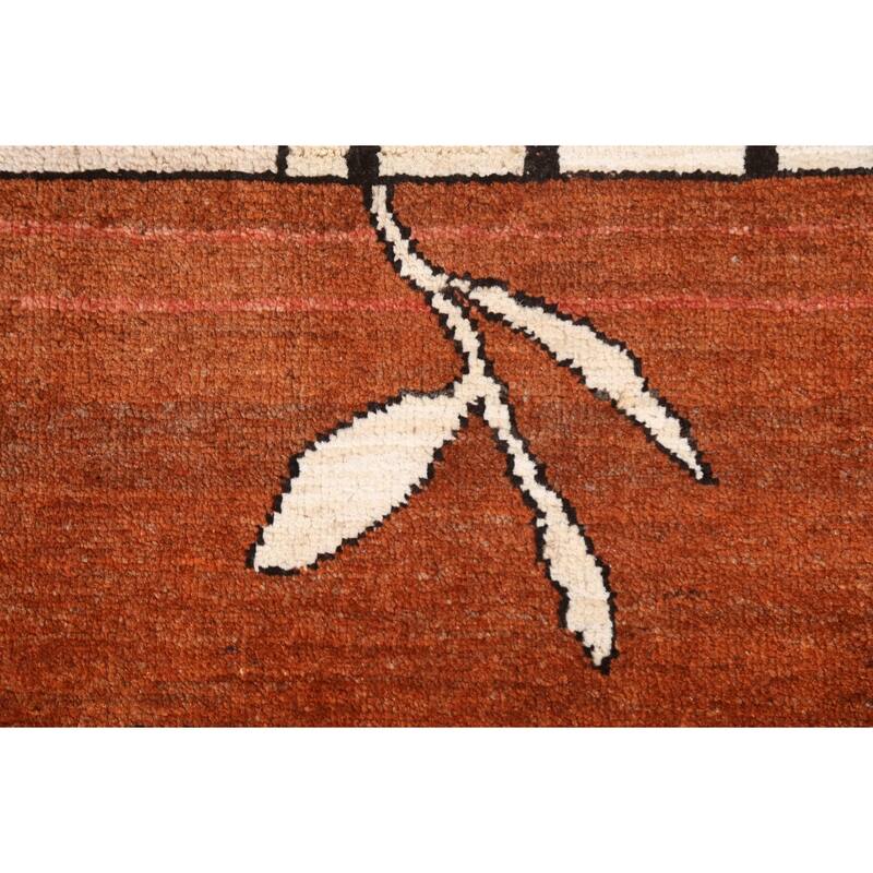 Gabbeh Kashkoli Contemporary Area Rug Wool Hand-knotted Foyer Carpet - 4'1" x 6'2"