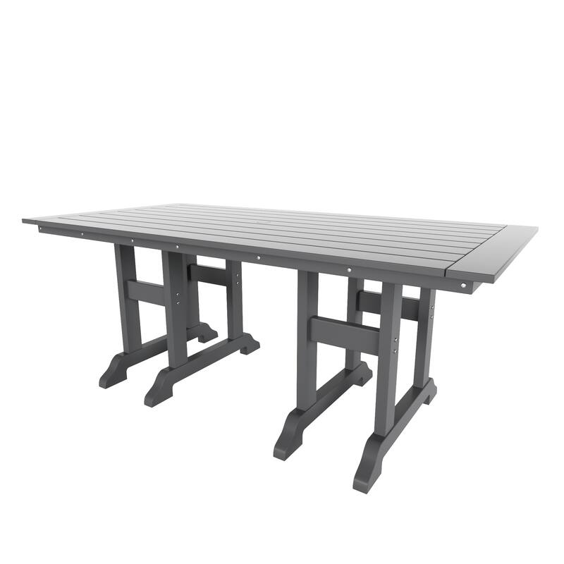 Laguna Hdpe All Weather Outdoor Patio Rectangular Adirondack Dining Chairs With Table (7-Piece Set)
