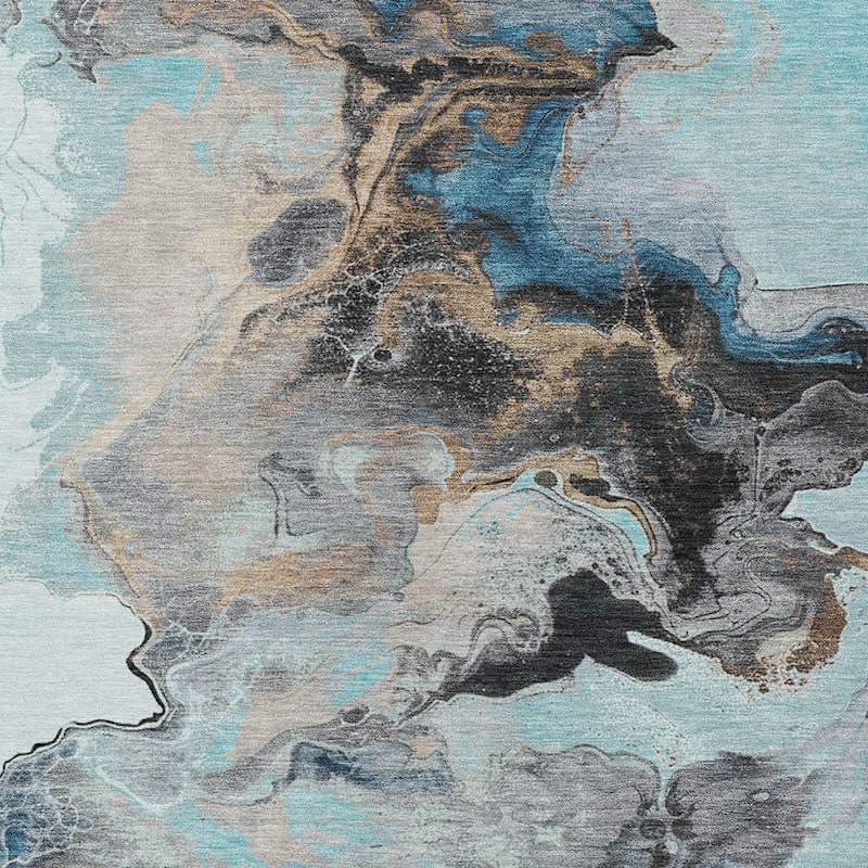 HomeRoots Abstract Modern Rectangle Outdoor Rug