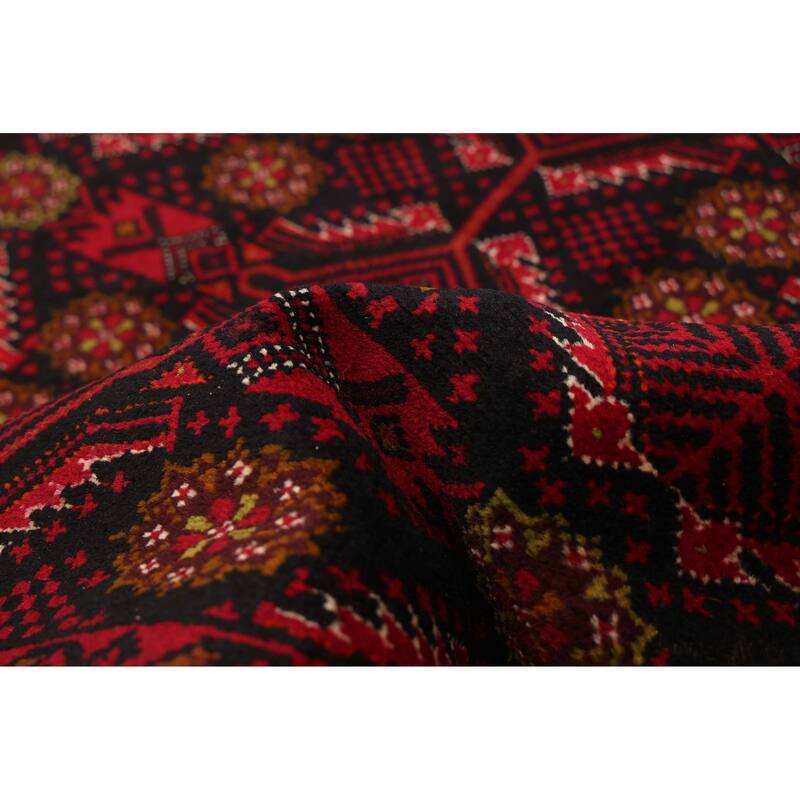 ECARPETGALLERY Hand-knotted Teimani Black, Red Wool Rug - 3'5 x 6'1