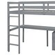 preview thumbnail 4 of 22, Twin Loft Wood Bed with Under-bed, Built-in Desk, Grey