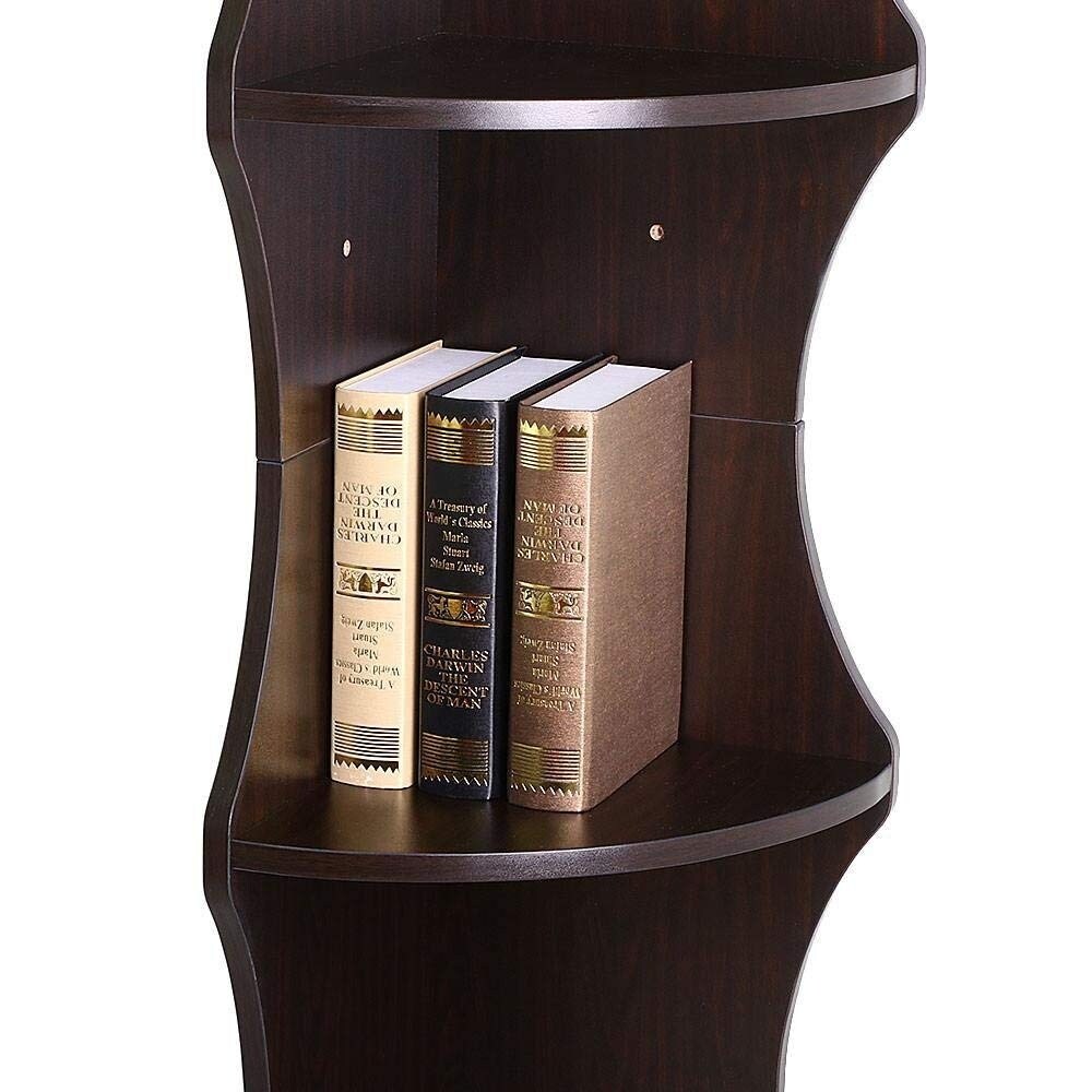 Shop 5 Tier Brown Round Wall Corner Shelf Stand Storage Skinny