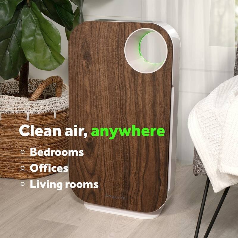 OVAL AIR 3-Stage H13 True HEPA 5-in-1 Air Purifier for Rooms up to 600 sq. ft. reduces Allergies, Asthma, Pets, Odor, Smoke