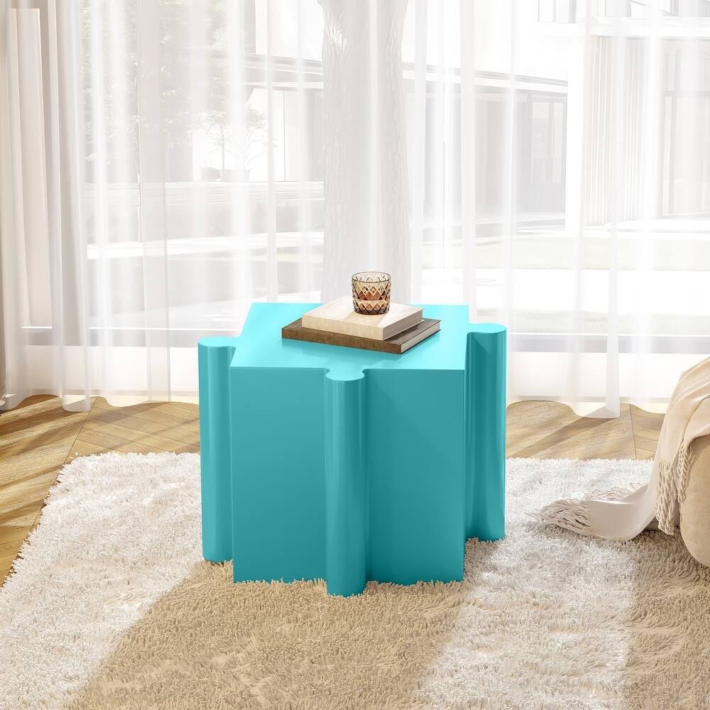 Puzzle Art Side Table, Modular Convex Edge MGO Table - Buy Singles or Combine for Custom Layouts, Indoor & Outdoor