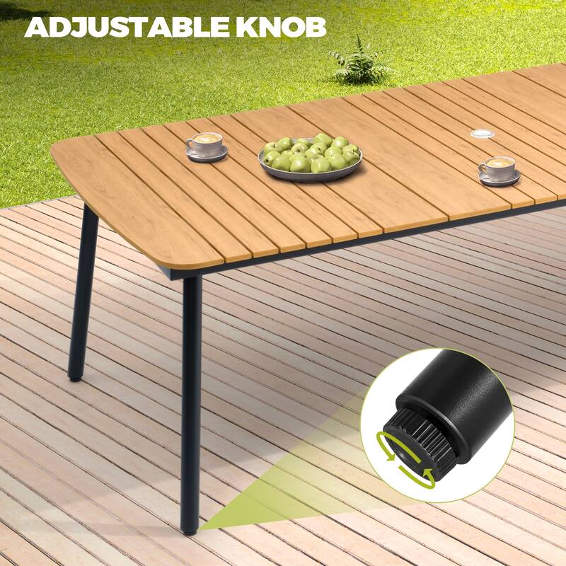 VredHom Outdoor Rectangular Aluminum Dining Table
