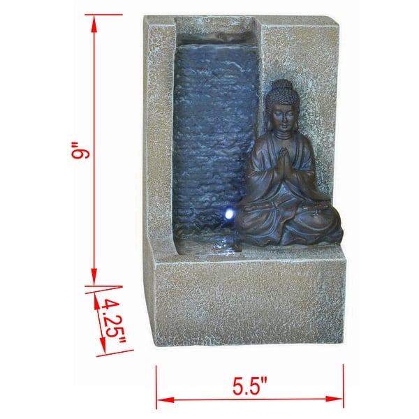 Indoor Buddha Tabletop Fountain with LED Light