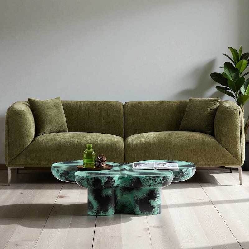 82.6" Modern Curved Boucle Sofa, Thick Cushions & Solid Wood Frame, Cozy Living Room Couch for Reading & Movie Nights